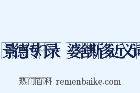 景德传灯录·婆舍斯多近义词是什么意思的图片